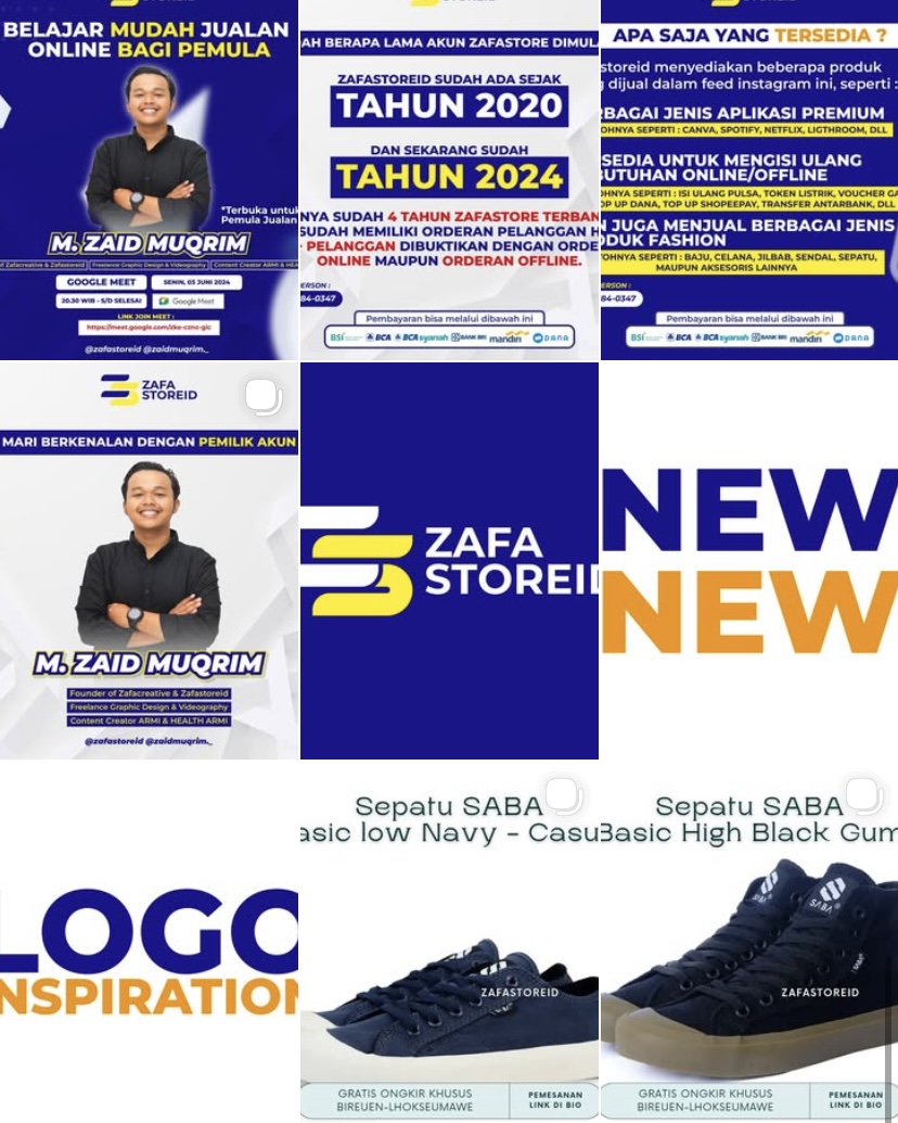 Feed Instagram Zafa Store Indonesia