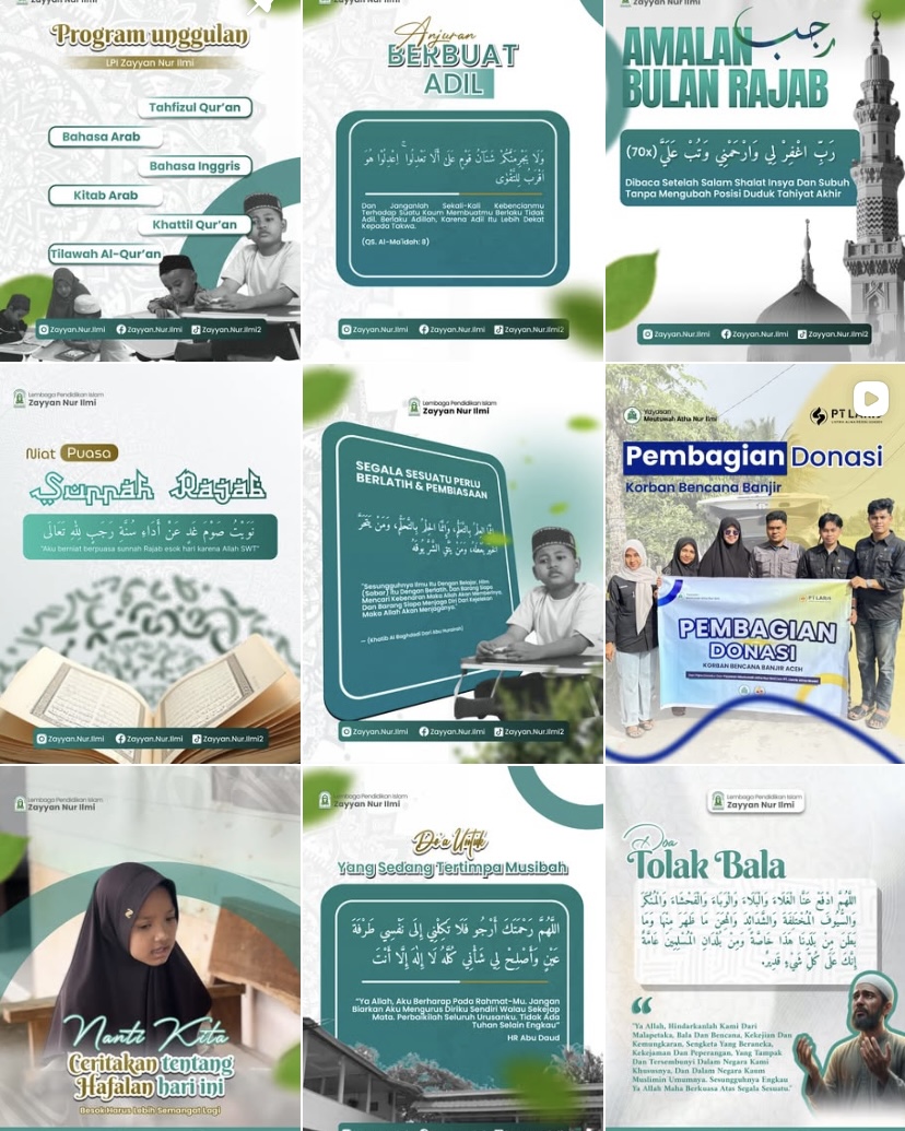 Feed Instagram LPI Zayyanurilmi